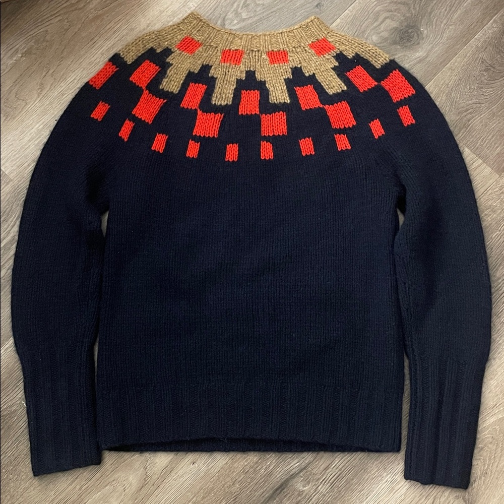J. Crew Collection Cashmere Mohair Knit Sweater Geometric Design 2012 Rare Style - Picture 6 of 12